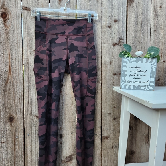 Lululemon Invigorate High Rise Crop 23" Heritage 365 Camo Brown Earth Multi - Picture 4 of 8